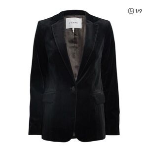 Frame black velvet blazer size 6